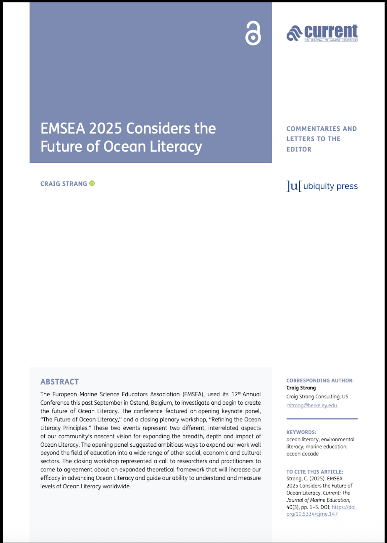 Article cover with title and abstract